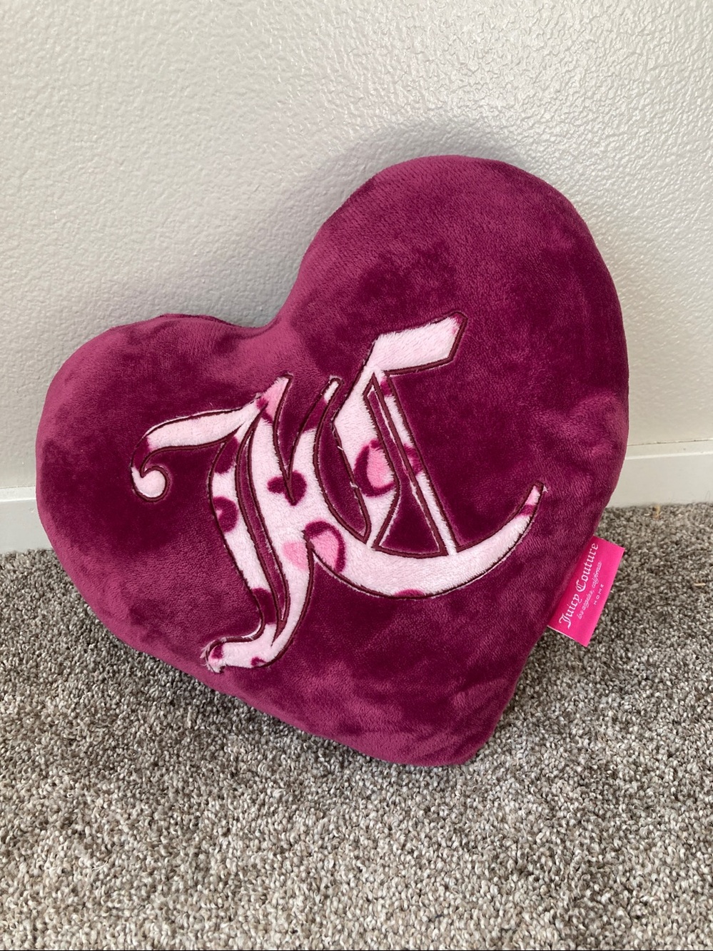 Juicy Couture Plush Heart Shaped Throw Pillow Leopard print